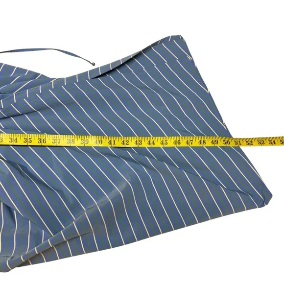 NWT Veronica Beard Teagan Stripe Ruched V-Neck Midi Dress Blue Size 6 Side Slit - Picture 14 of 16